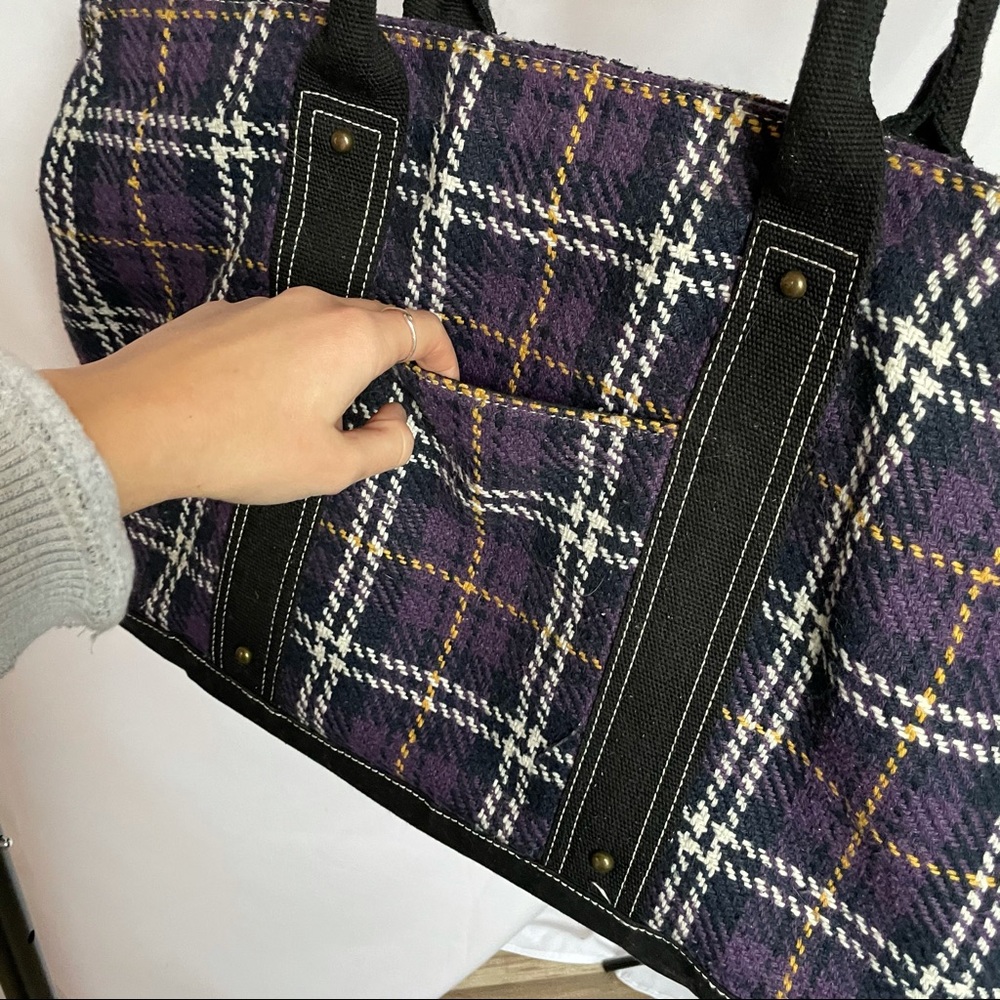 Plaid Tote Overnight Bag View 2